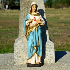 Soška Panna Marie - Plamenný žár - bílomodrá - 52 cm