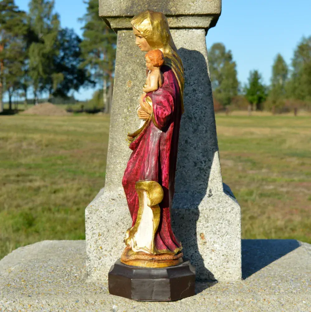 Marie a Ježíšek - 57 cm - bíločervená