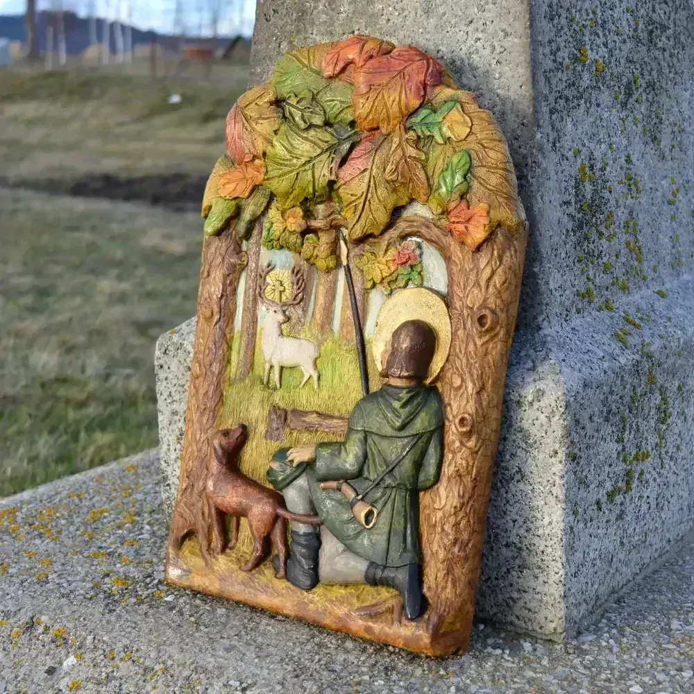 Sv. Hubert pod dubem - plastika 38 cm 