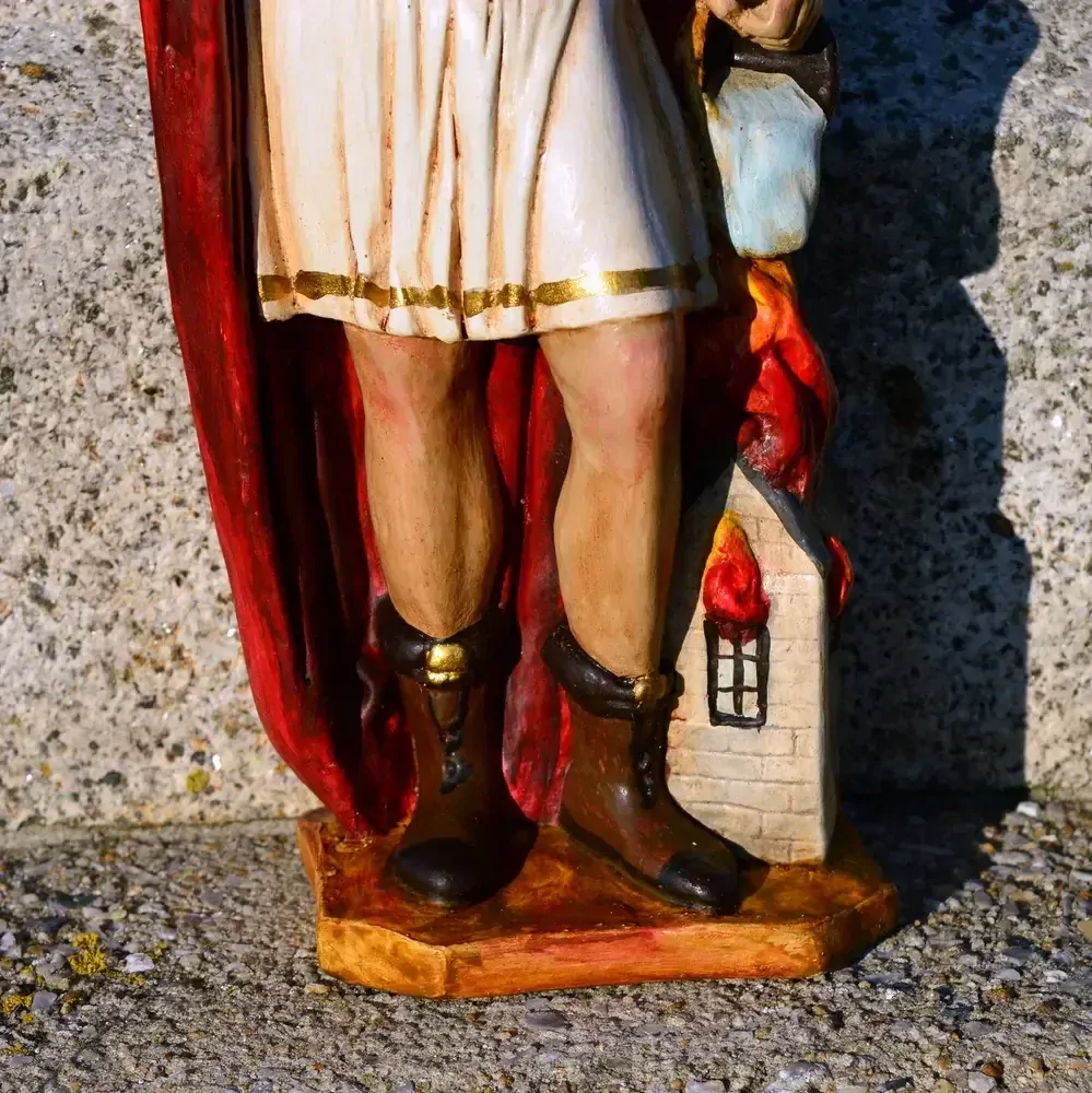 Soška Svatý Florián - 43 cm (bílá suknice)