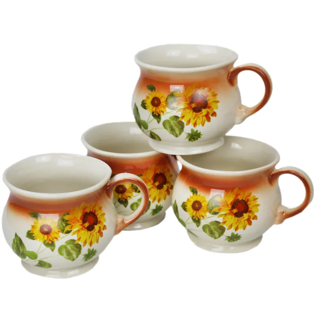 Hrnek slunečnice 0,35 L - 4 ks hrnečků