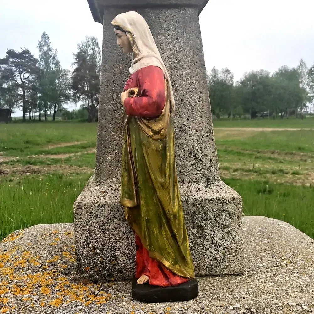 Soška Panna Marie - Plamenný žár - oranžovozelená - 52 cm