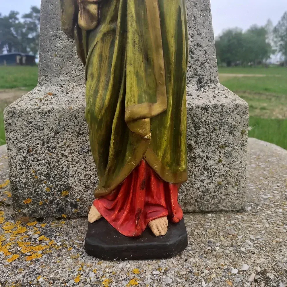 Soška Panna Marie - Plamenný žár - oranžovozelená - 52 cm