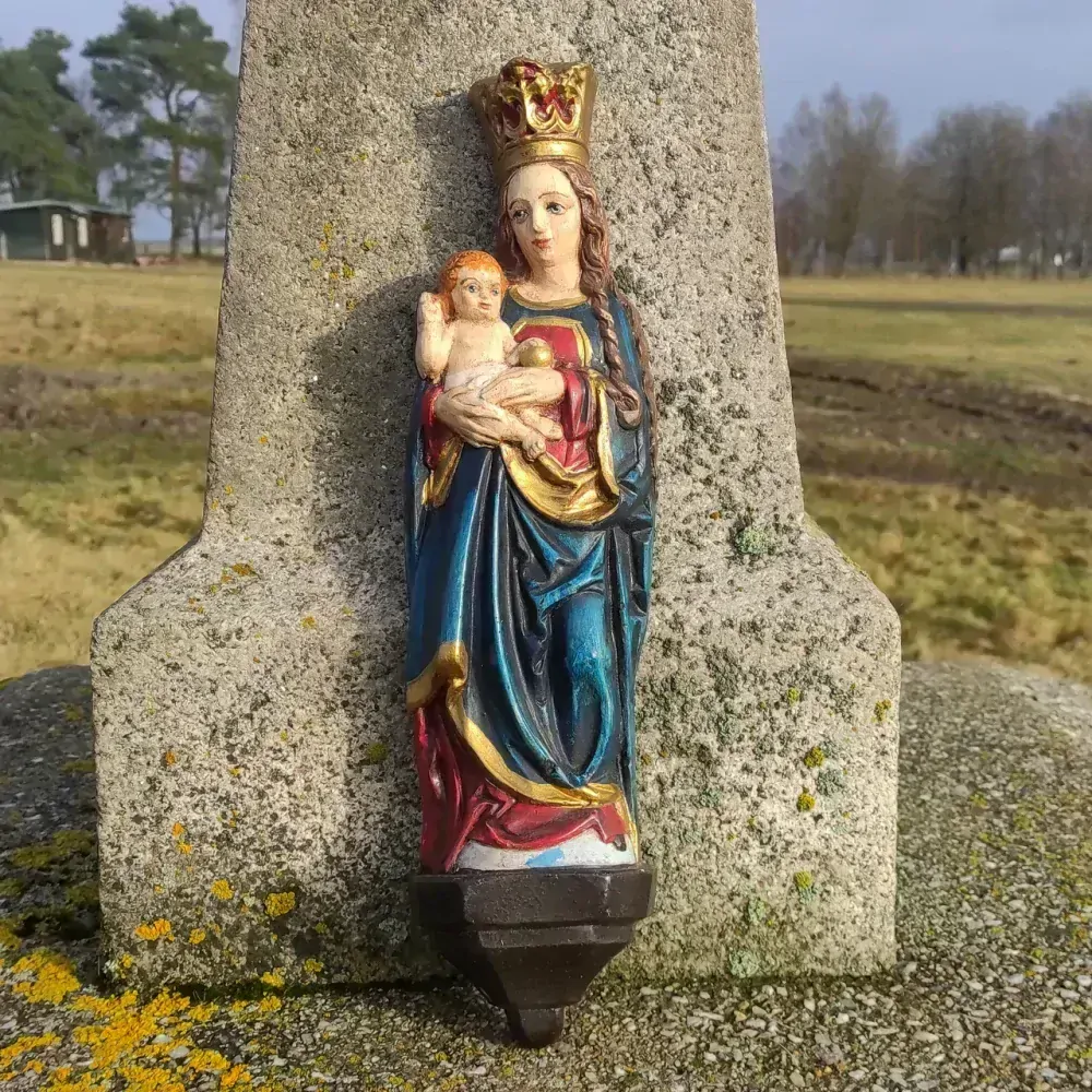 Závěsná soška Panna Marie a Jezulátko - 40 cm / modrá