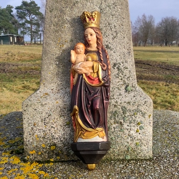 Závěsná soška Panna Marie a Jezulátko - 40 cm / hnědá