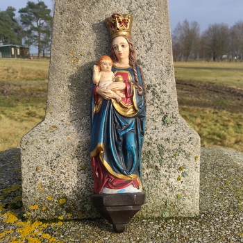 Závěsná soška Panna Marie a Jezulátko - 40 cm / modrá