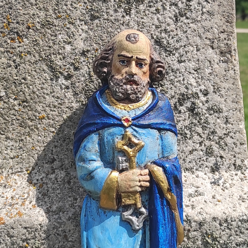 Soška Svatý Petr - 32 cm, závěsný, modrý