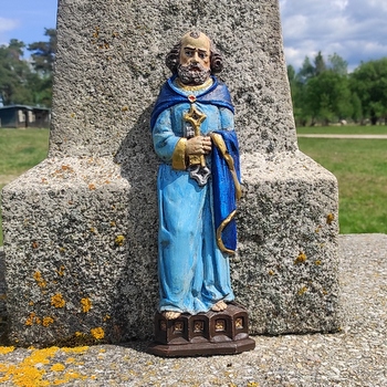 Soška Svatý Petr - 32 cm, závěsný, modrý