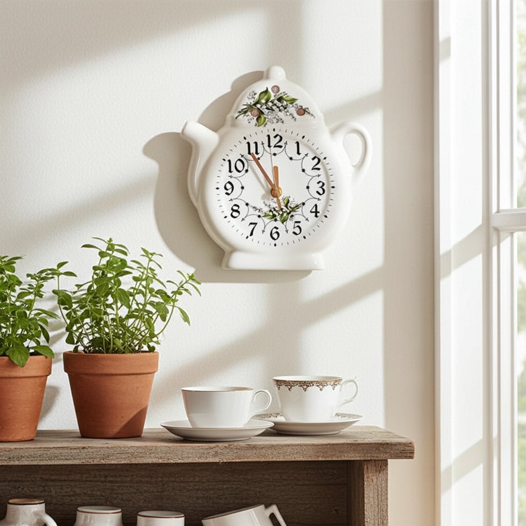 Porcelánové hodiny - konvalinky