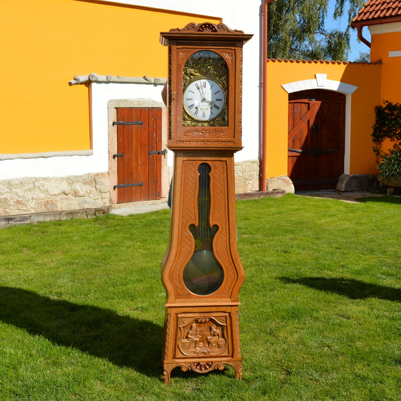 Starožitné podlahové stojací hodiny s korunkou