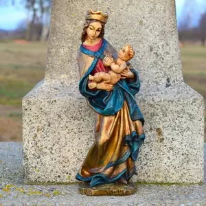 Soška Černá Madona a Jezule - výška 33 cm zlatý plášť