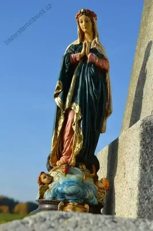 Soška Bohorodička - Panna Marie, modrý plášť - 42 cm