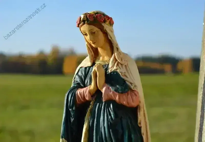 Soška Bohorodička - Panna Marie, modrý plášť - 42 cm