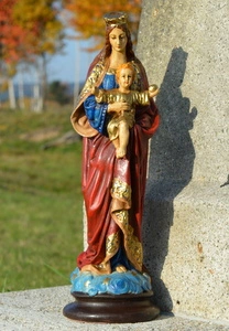 Nanebevzetí Panny Marie a Jezule - socha 43 cm -červený plášť