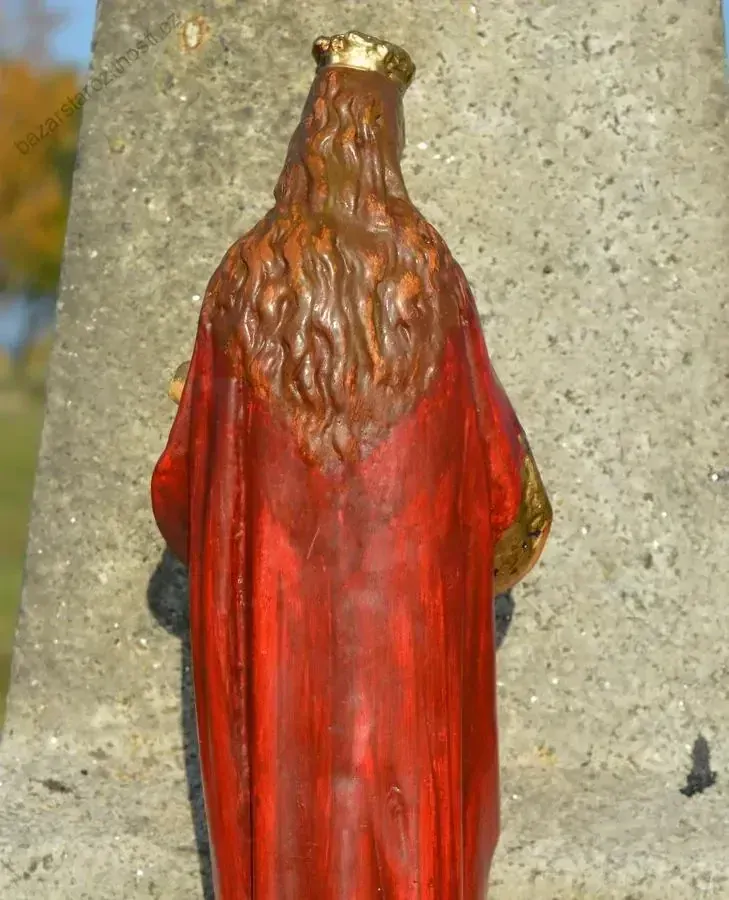 Nanebevzetí Panny Marie a Jezule - socha 43 cm -červený plášť
