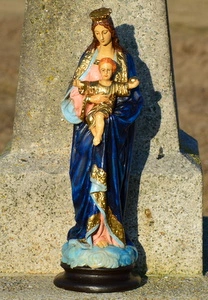 Nanebevzetí Panny Marie a Jezule - socha 43 cm - modrý plášť