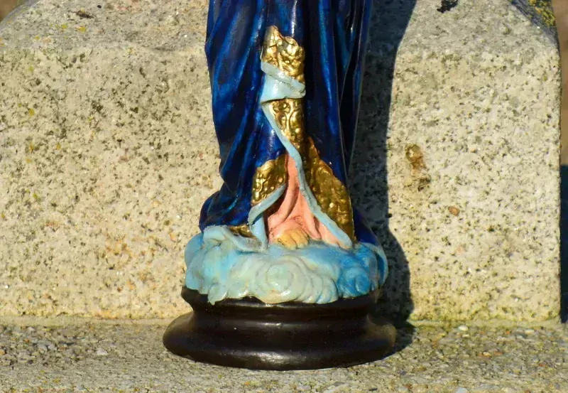 Nanebevzetí Panny Marie a Jezule - socha 43 cm - modrý plášť