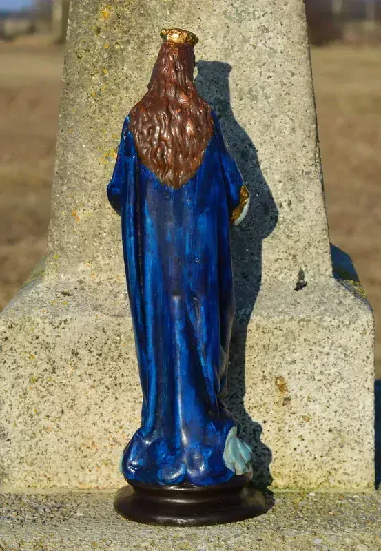 Nanebevzetí Panny Marie a Jezule - socha 43 cm - modrý plášť