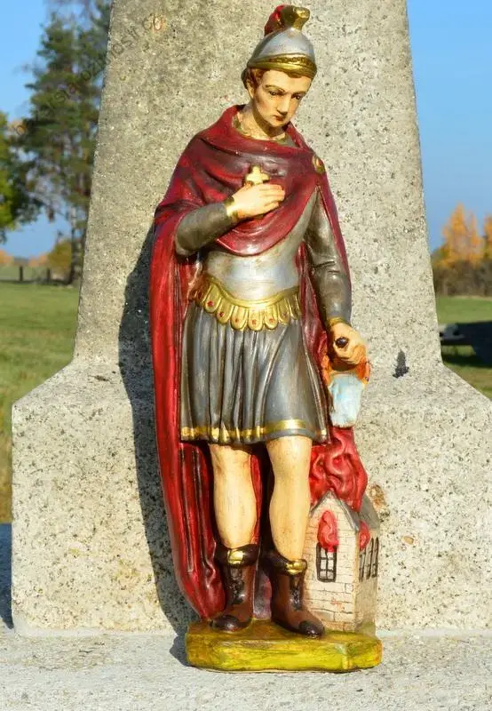 Soška Svatý Florián - 43 cm (stříbřitá suknice)