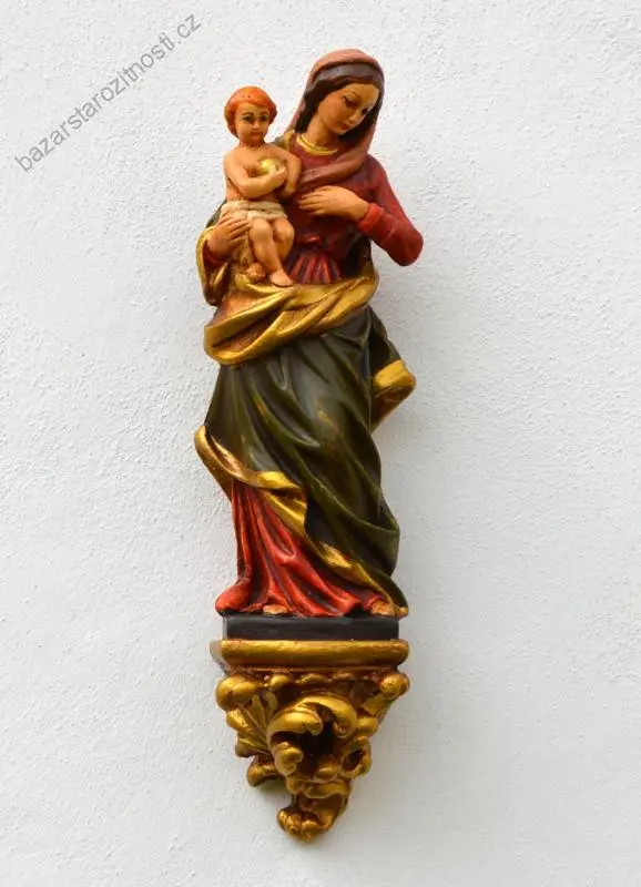 Závěsná soška Panna Marie s Ježíškem 32 cm
