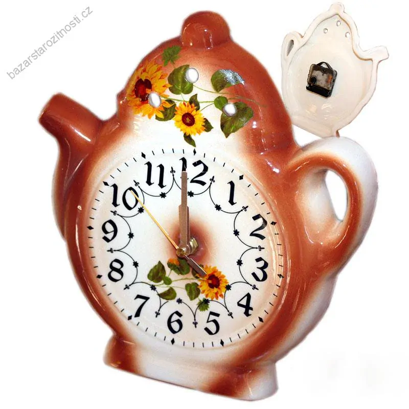 Porcelánové hodiny - slunečnice