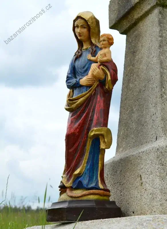 Marie a Ježíšek - 57 cm -modrorubínová