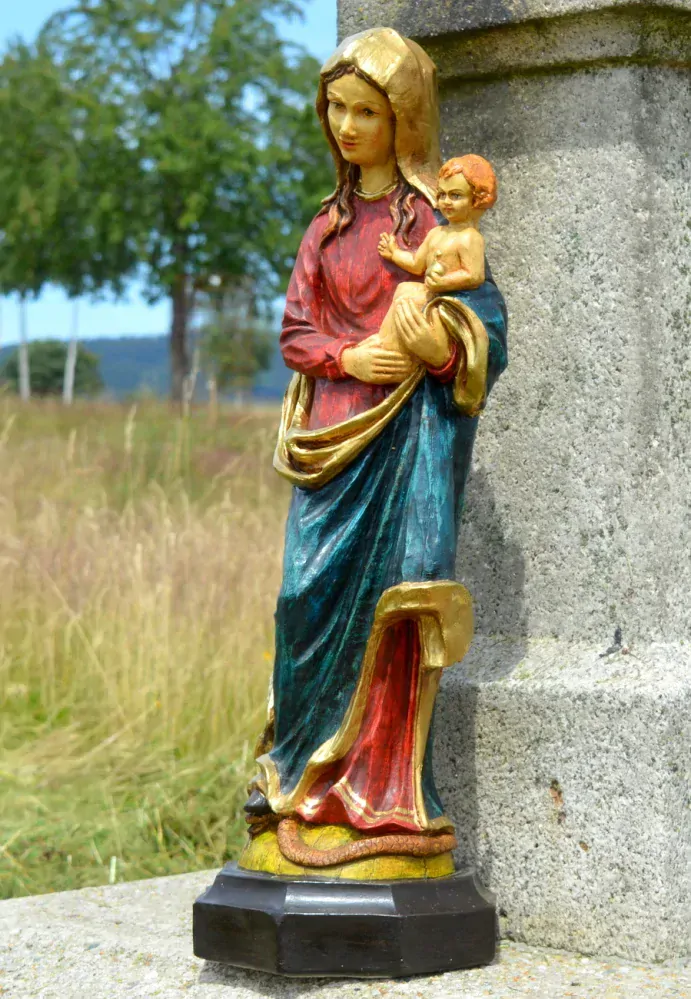 Marie a Ježíšek - 57 cm -rubínovomodrá