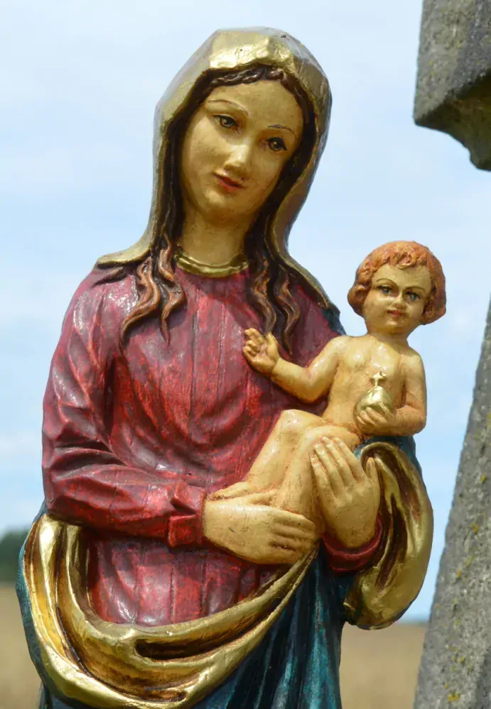 Marie a Ježíšek - 57 cm -rubínovomodrá