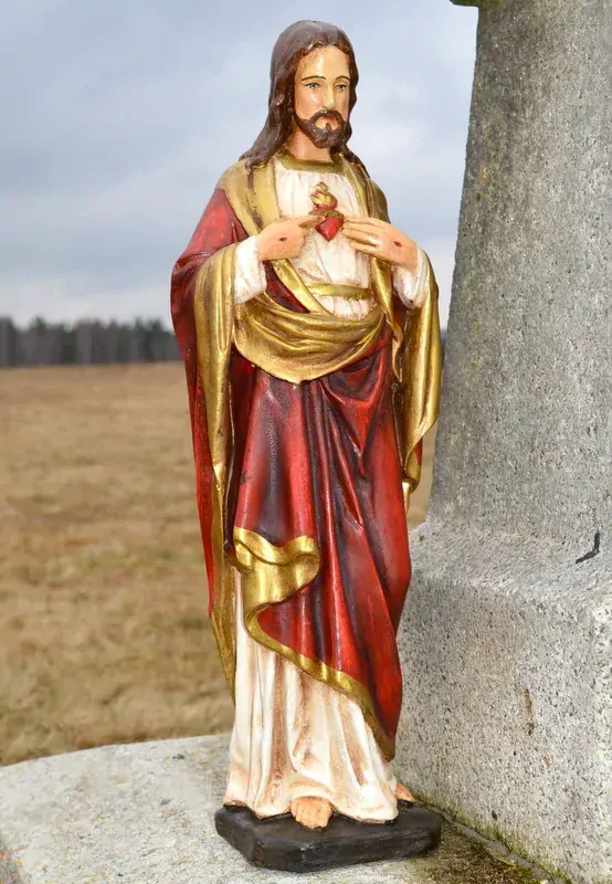 Ježíš s plamenem v srdci 52 cm