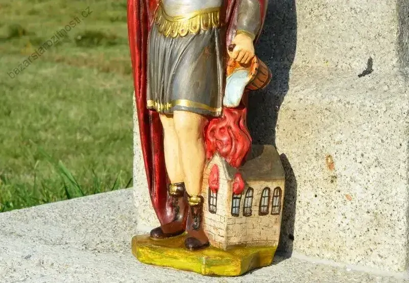 Soška Svatý Florián - 43 cm (hnědá suknice)