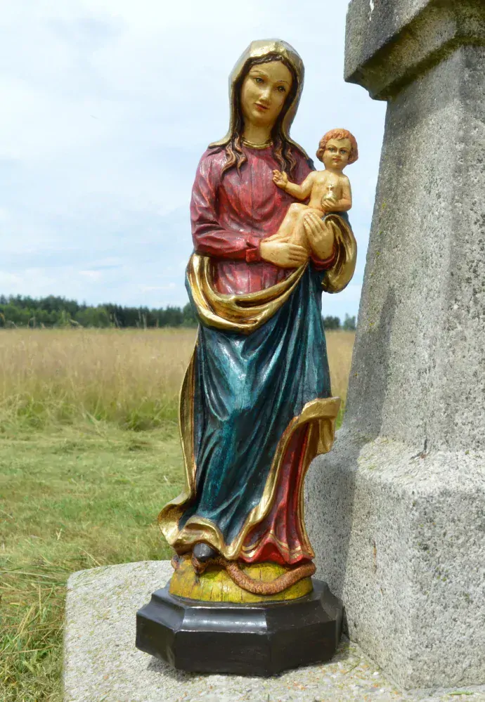 Marie a Ježíšek - 57 cm -rubínovomodrá