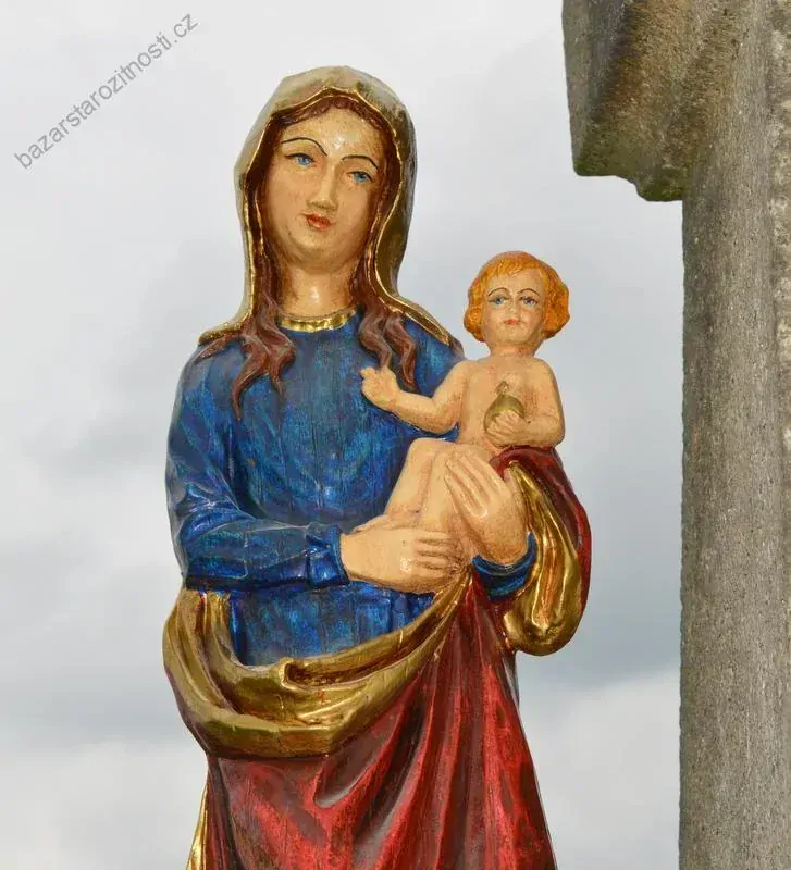 Marie a Ježíšek - 57 cm -modrorubínová