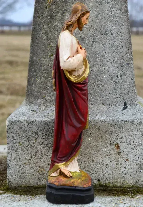 Ježíš s plamenem v srdci 43 cm