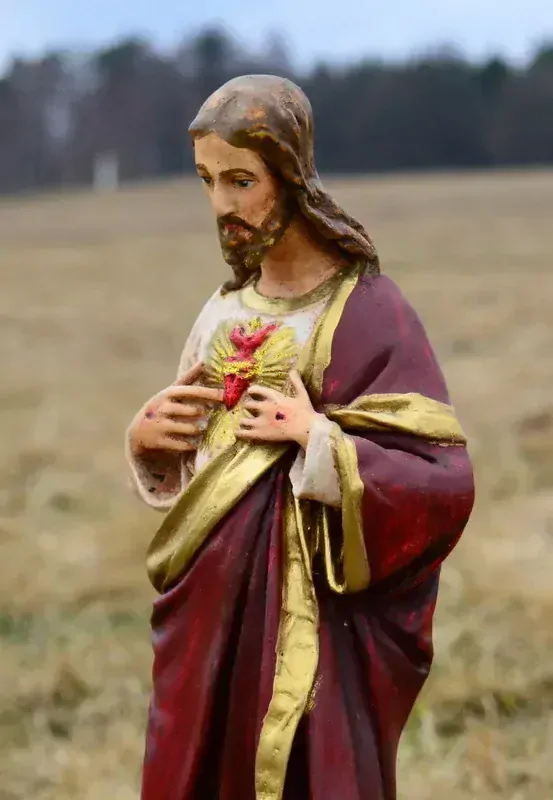 Ježíš s plamenem v srdci 43 cm