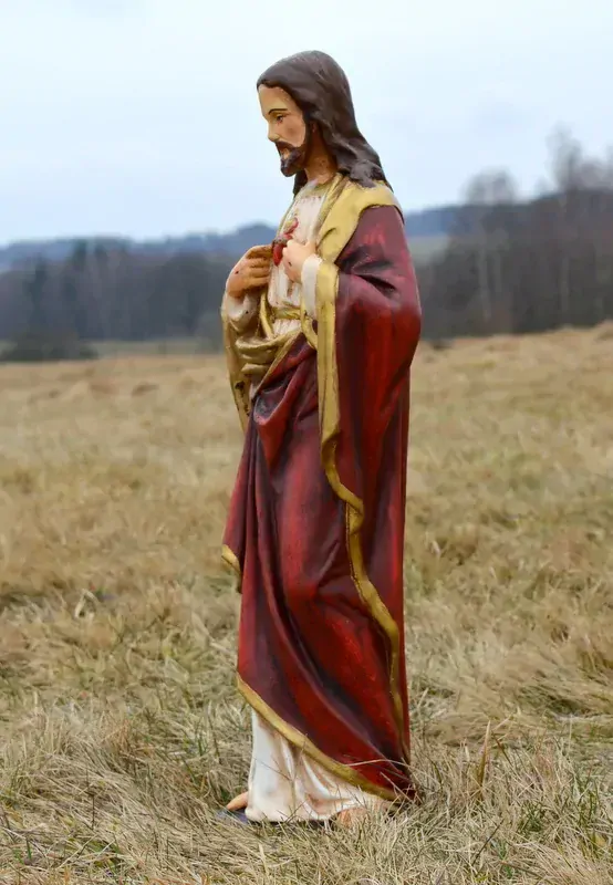 Ježíš s plamenem v srdci 52 cm